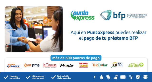 Ahora puedes realizar tus pagos a préstamos BFP en Punto Express!