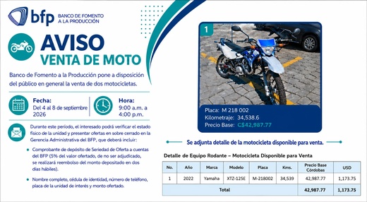 AVISO VENTA DE MOTO