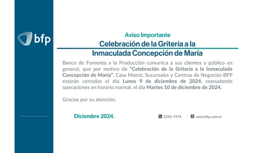 Celebración de la Gritería a la Inmaculada Concepción de María