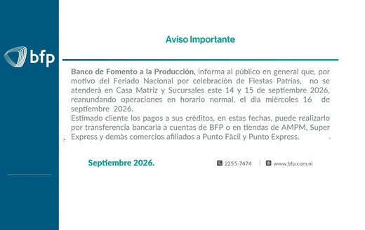 ATENCIÓN EN FIESTAS PATRIA